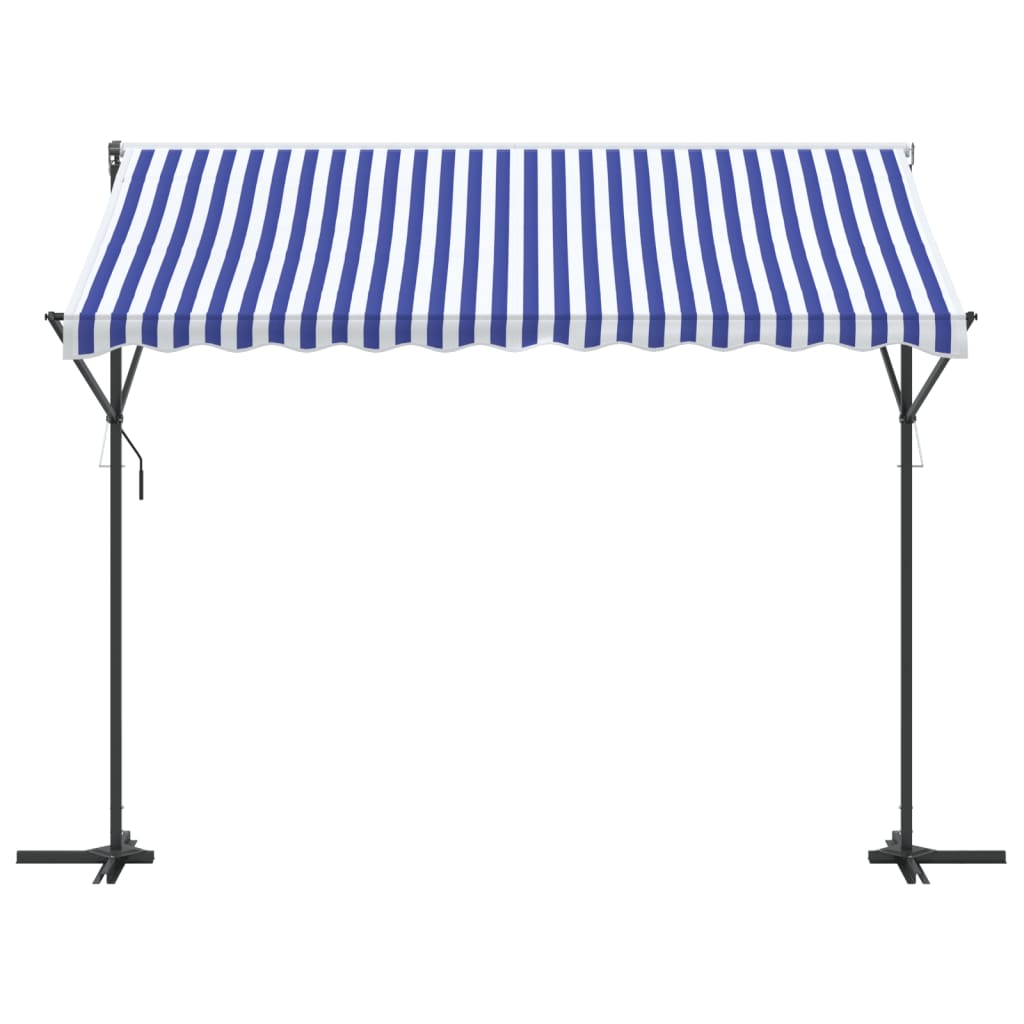 VidaXL Auvent autoportant 300x300 cm tissu et acier bleu et blanc