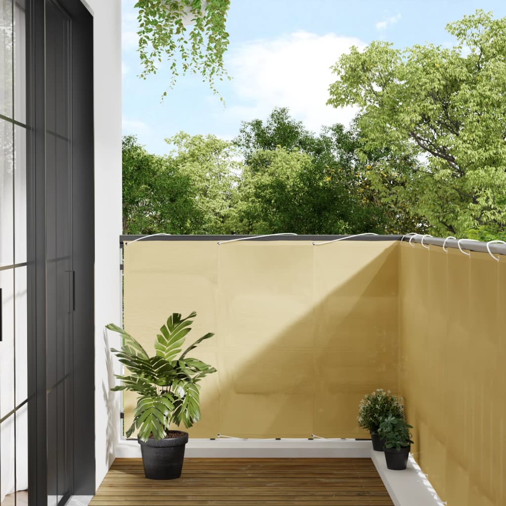 VidaXL Paravent de balcon 120x700 cm 100% polyester oxford couleur sable