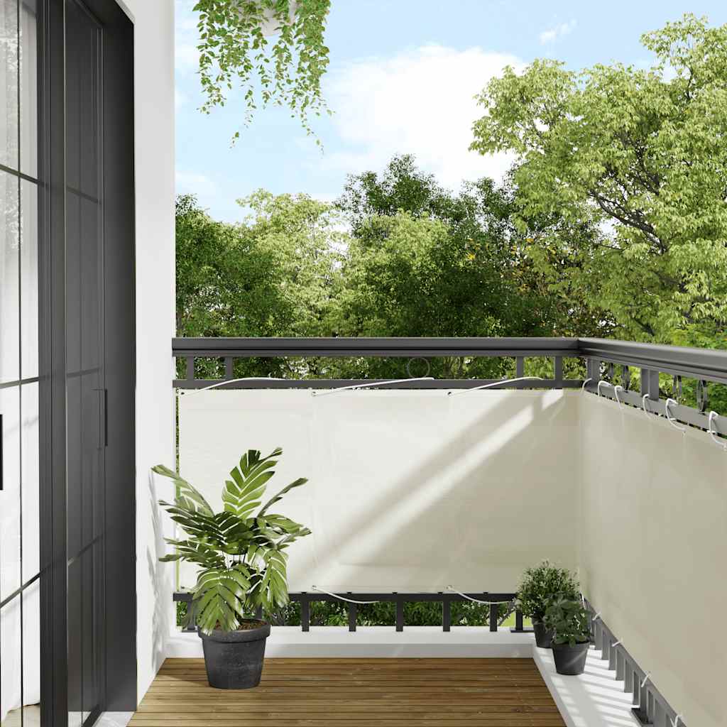 Paravent de balcon Vidaxx 75x800 cm 100% polyester oxford couleur crème