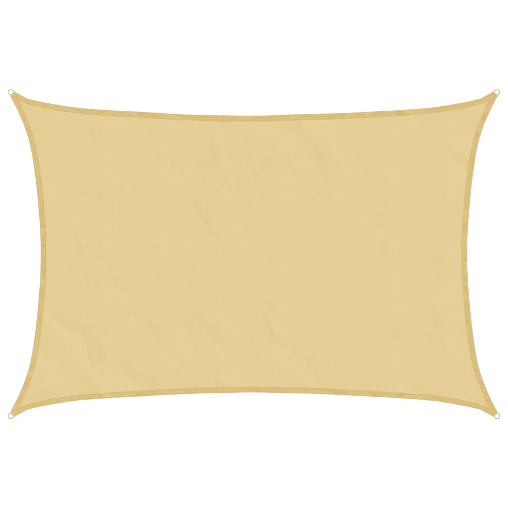 Vidaxl voile d'ombrage 5x3,5 m 100% polyester oxford couleur sable