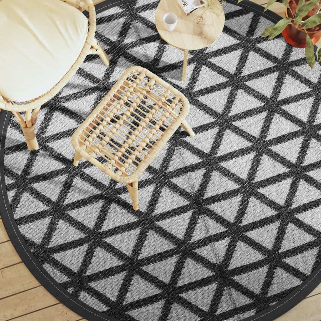 Vidaxx tapis d'extérieur arakil ø 200 cm polypropylène noir