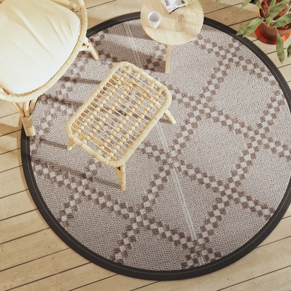Vidaxx tapis d'extérieur arakil ø160 cm polypropylène marron