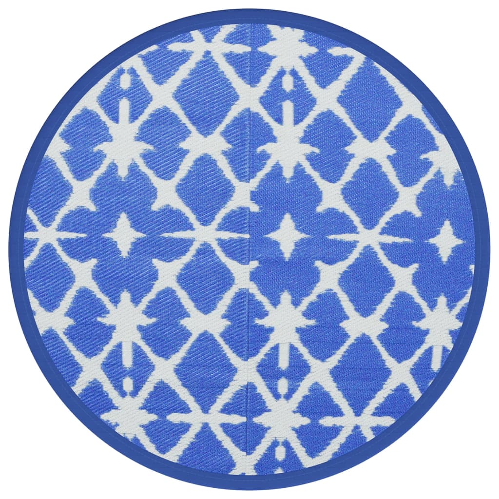 Vidaxx tapis d'extérieur arakil ø120 cm polypropylène bleu et blanc
