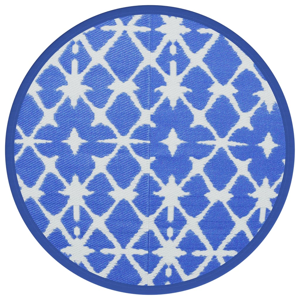 Vidaxx tapis d'extérieur arakil ø200 cm polypropylène bleu et blanc