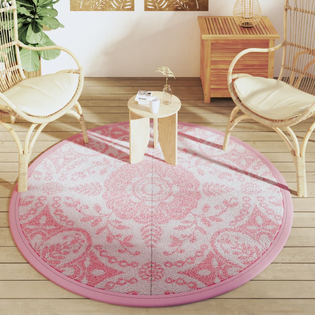 VidaXL Tapis d'extérieur Ø160 cm polypropylène rose