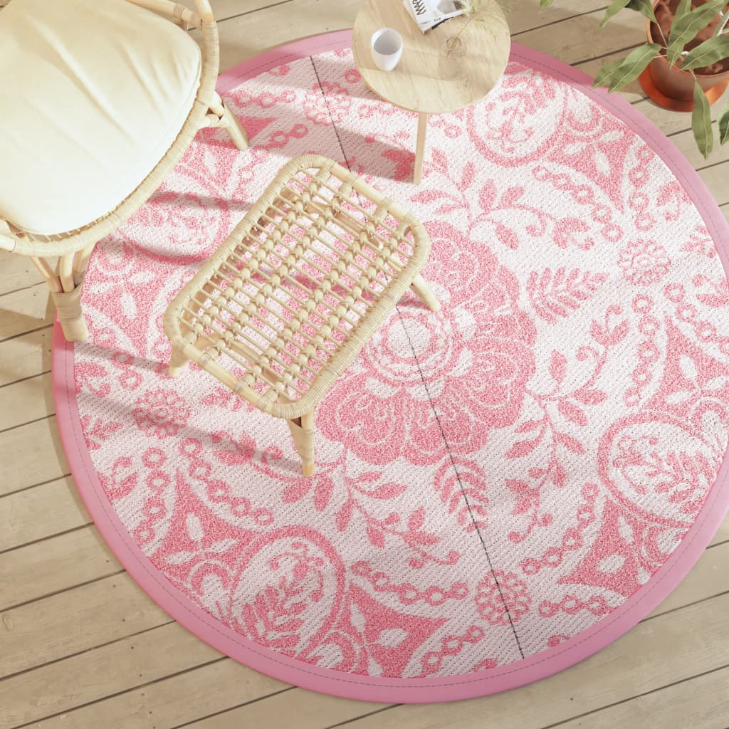 VidaXL Tapis d'extérieur Ø160 cm polypropylène rose