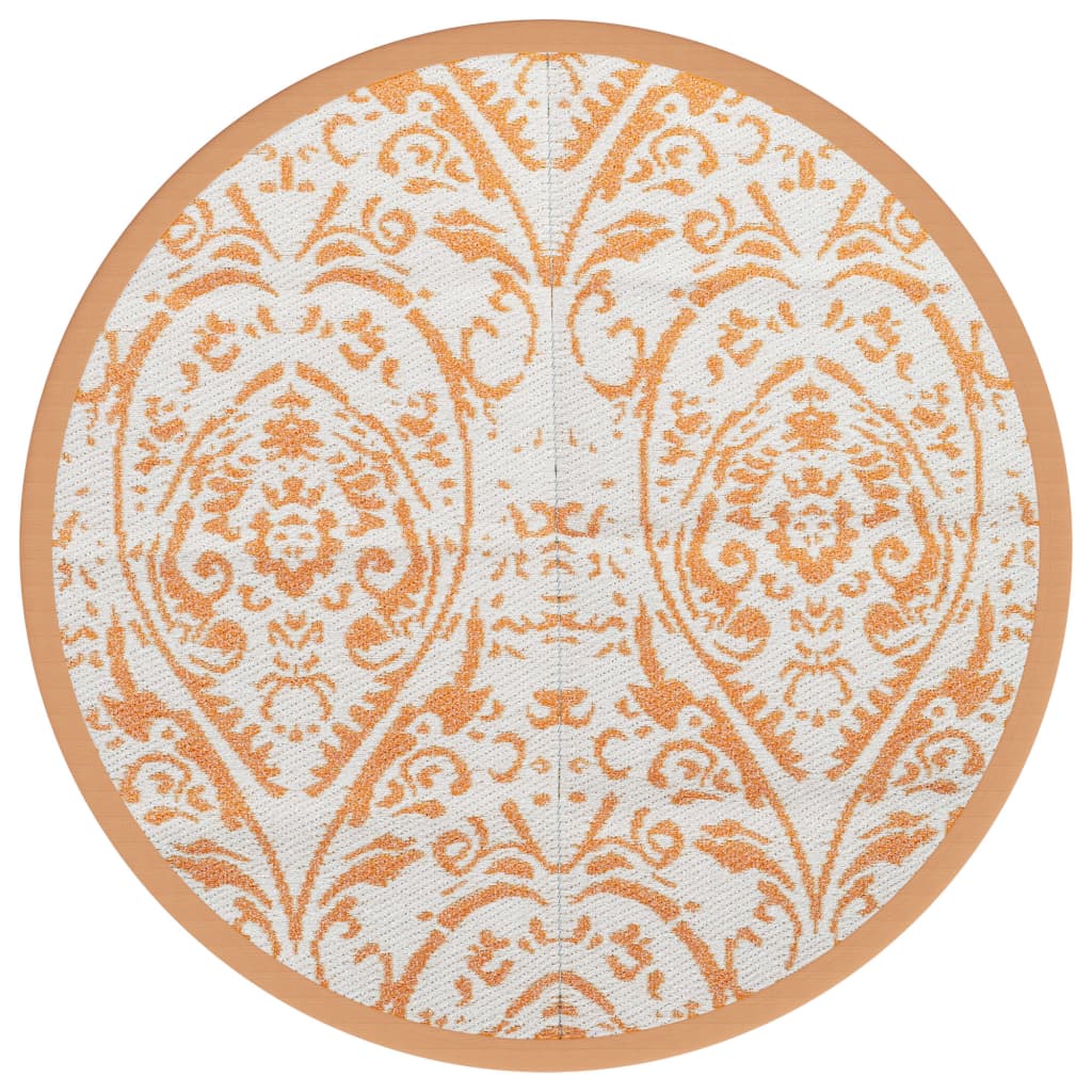 Vidaxx tapis d'extérieur arakil ø120 cm polypropylène orange et blanc