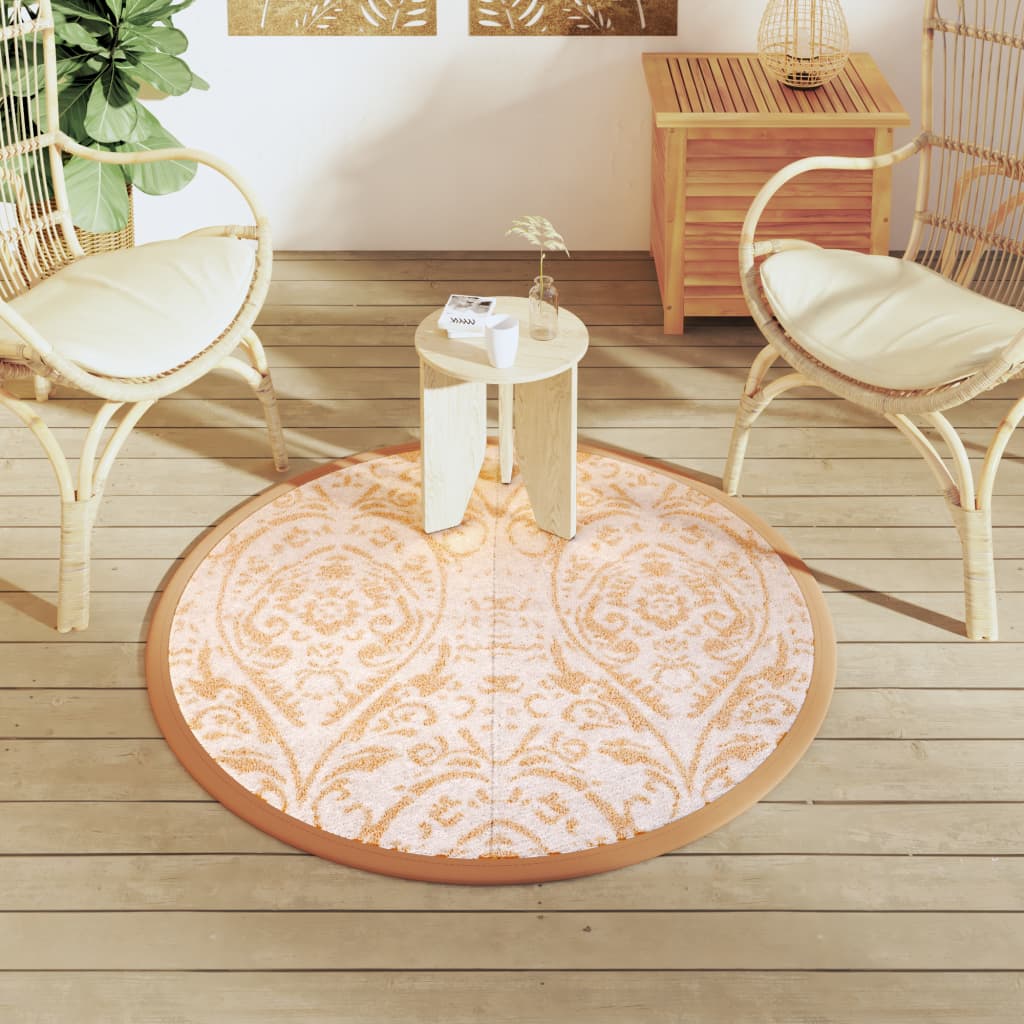 Vidaxx tapis d'extérieur arakil ø120 cm polypropylène orange et blanc