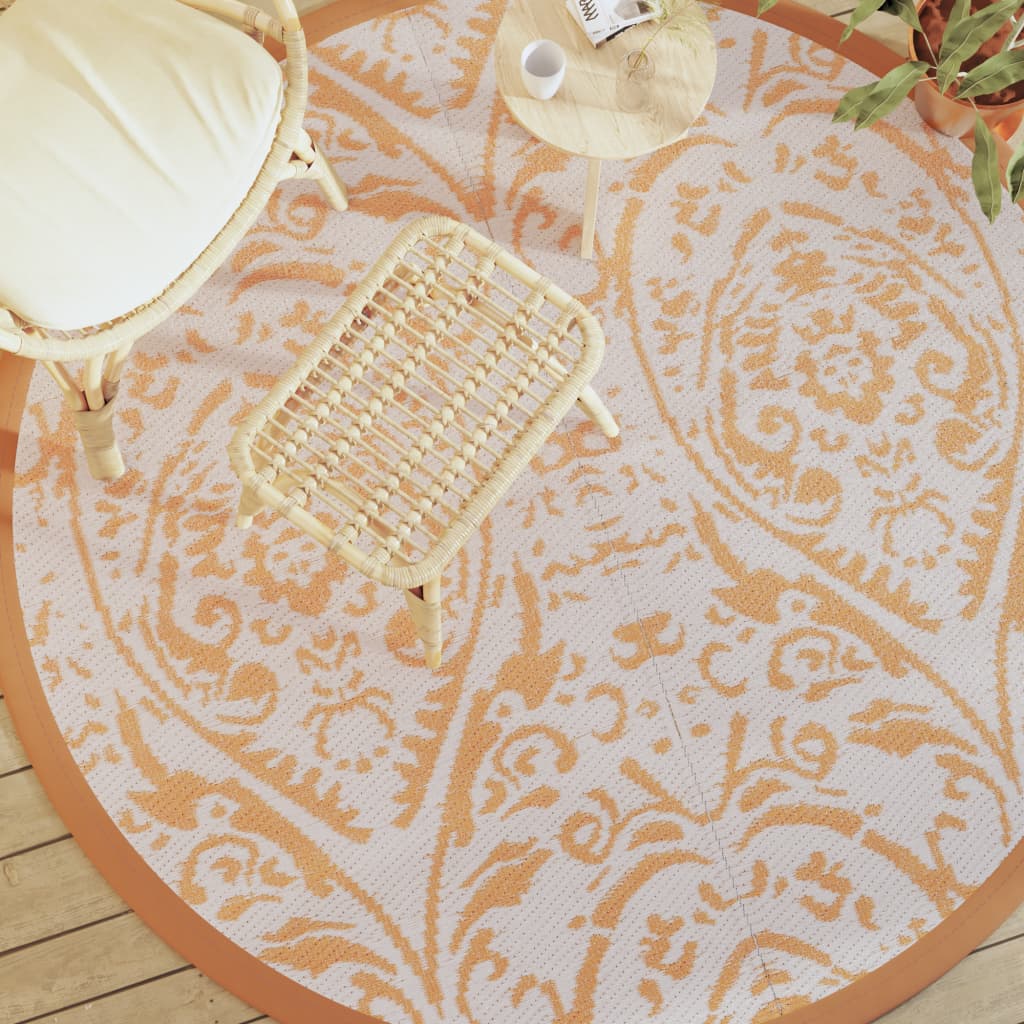 Vidaxx tapis d'extérieur arakil ø200 cm polypropylène orange et blanc