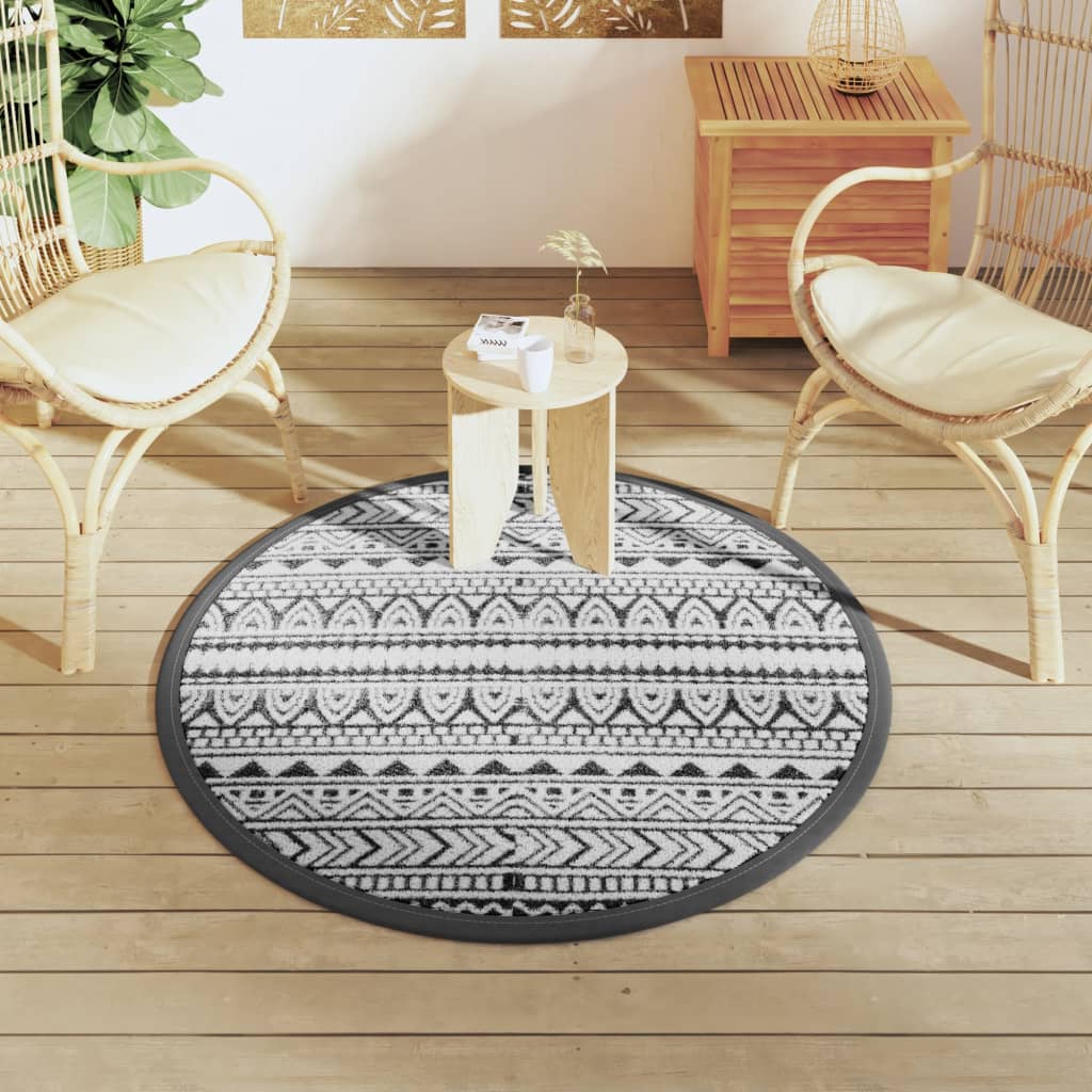 Vidaxx tapis d'extérieur arakil ø120 cm polypropylène noir