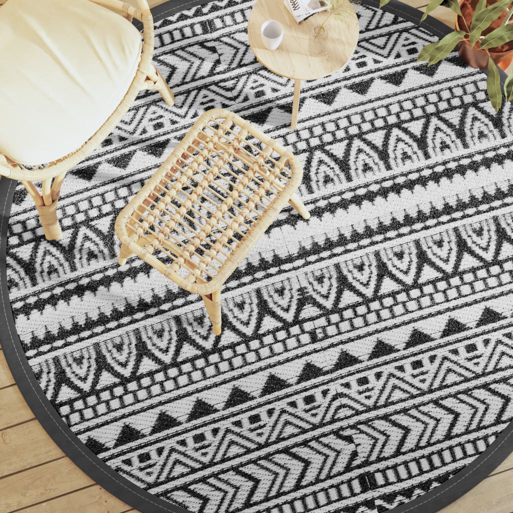 Vidaxx tapis d'extérieur arakil ø 200 cm polypropylène noir