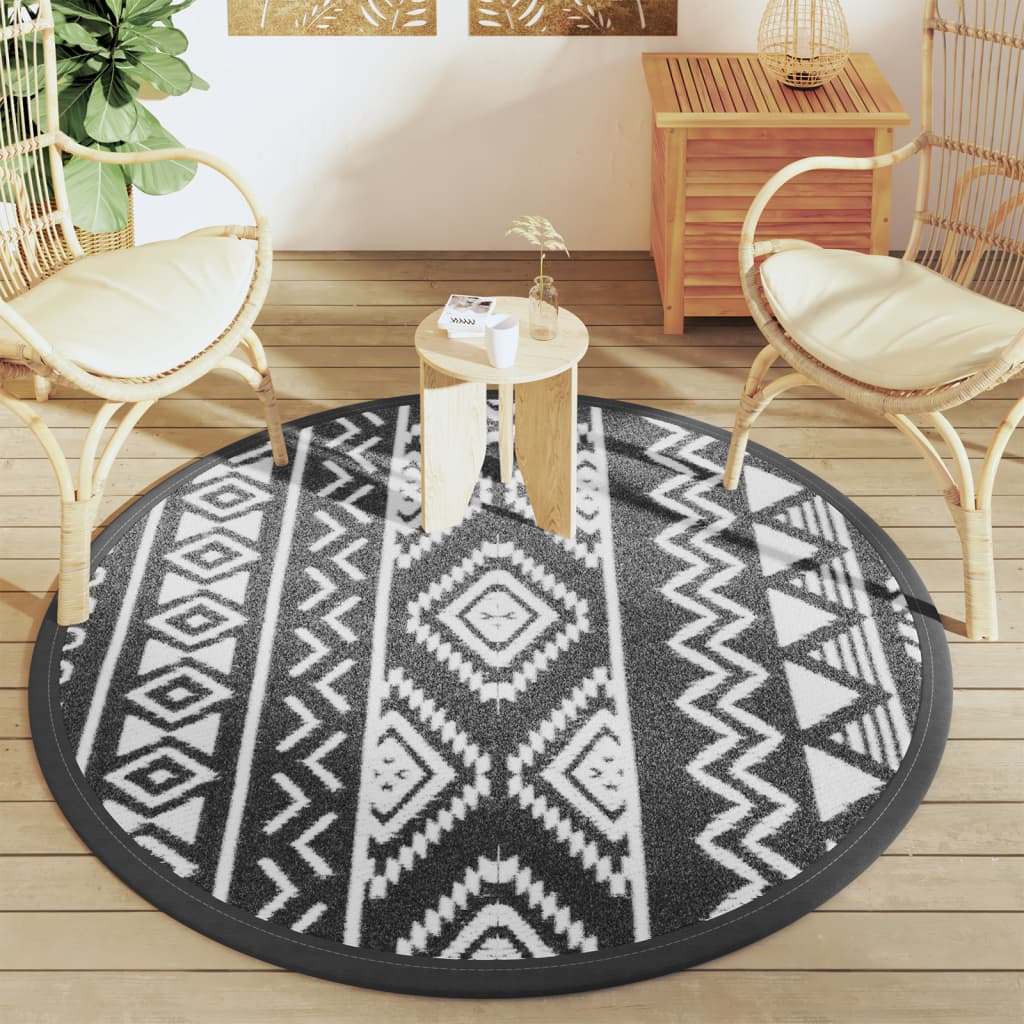 Vidaxx tapis d'extérieur arakil ø160 cm polypropylène noir