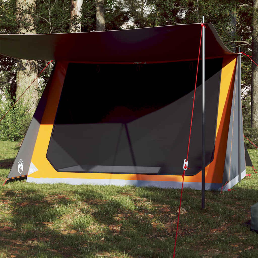 Tente VidaXL 2 personnes imperméable gris et orange