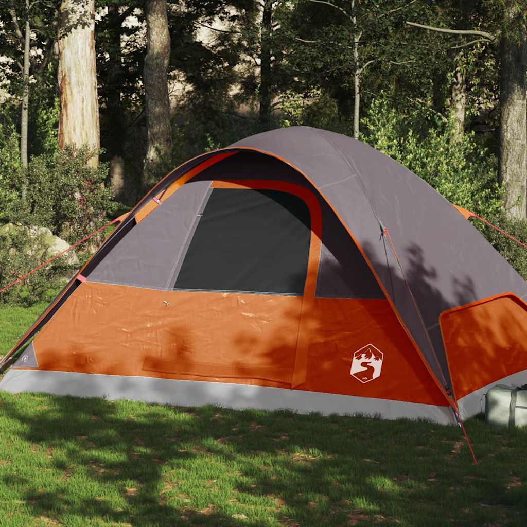 Tente dôme VidaXL 6 personnes imperméable orange