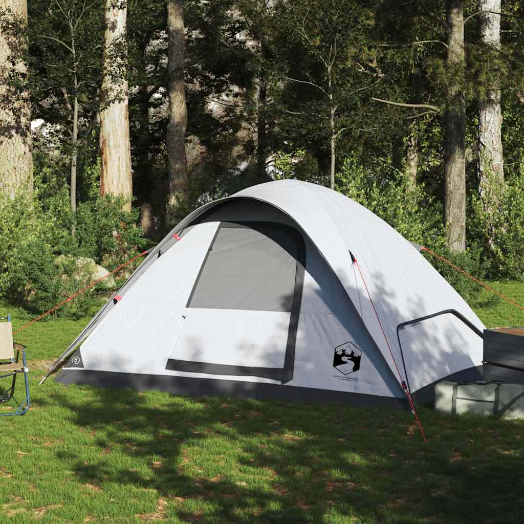 Tente dôme Vidaxl 6 personnes tissu occultant imperméable blanc
