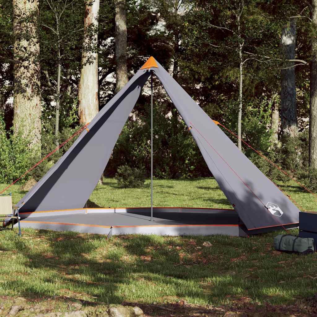 Tente tipi Vidaxl pour famille 8 personnes imperméable gris et orange