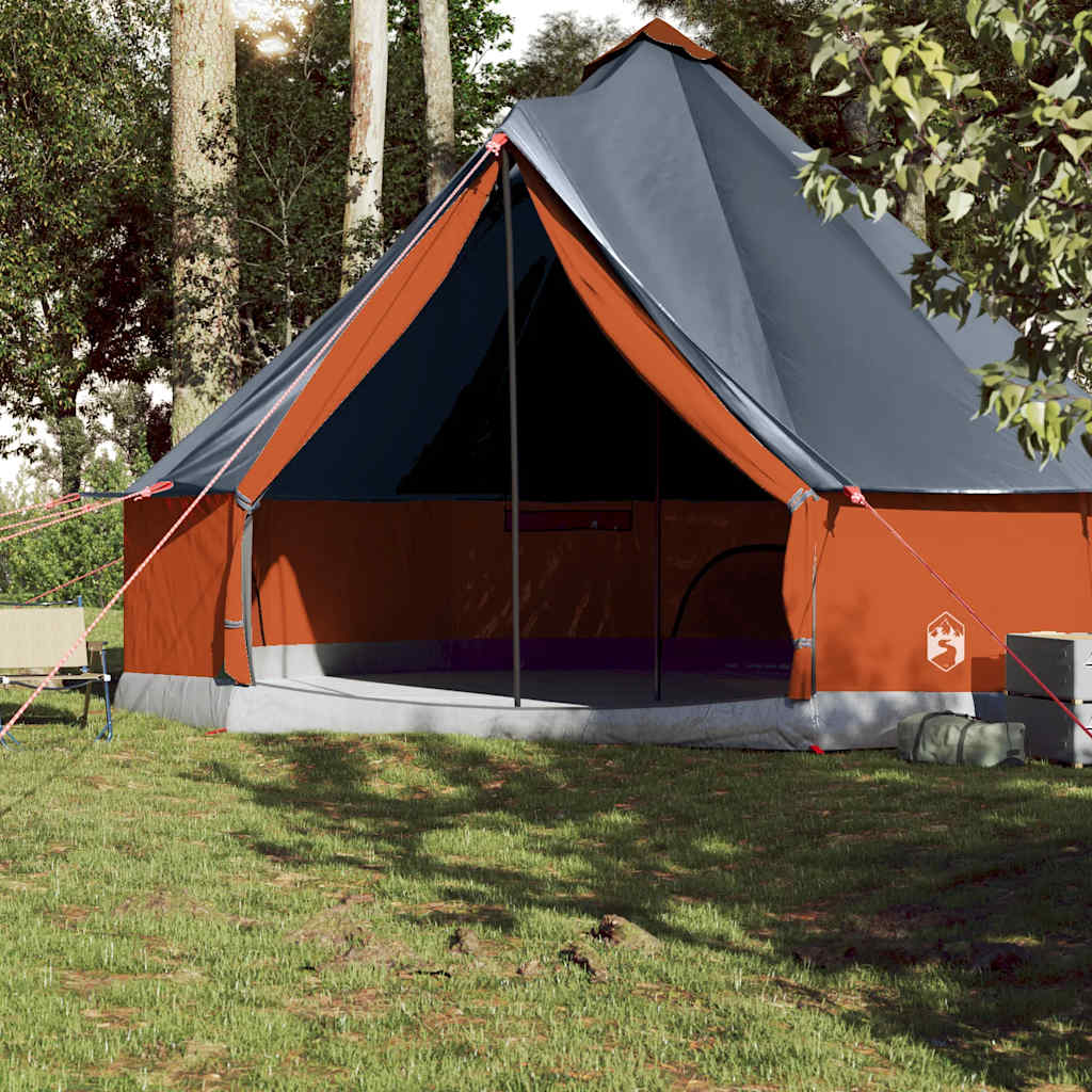 Tente tipi Vidaxl pour famille 10 personnes imperméable gris et orange