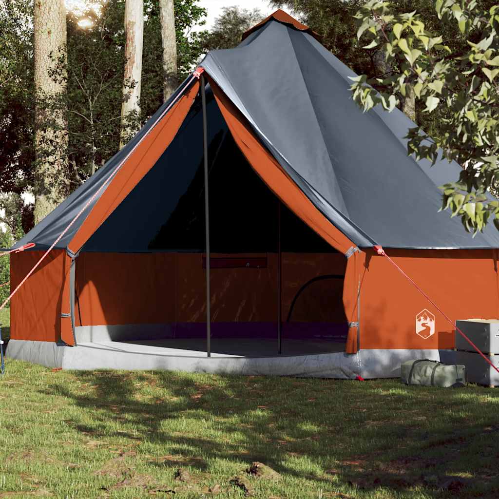 Tente tipi Vidaxl pour famille 10 personnes imperméable gris et orange