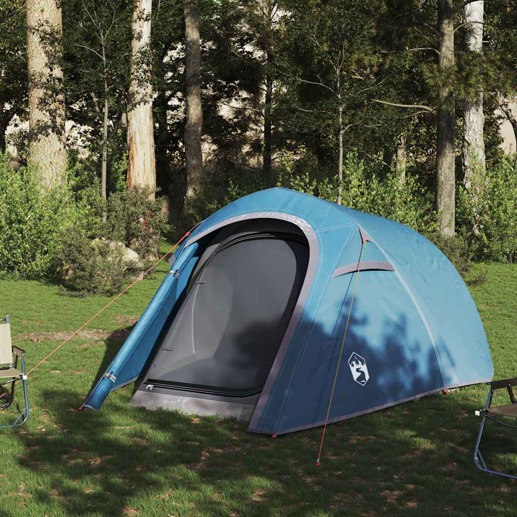Tente tunnel VidaXL 3 personnes imperméable bleu