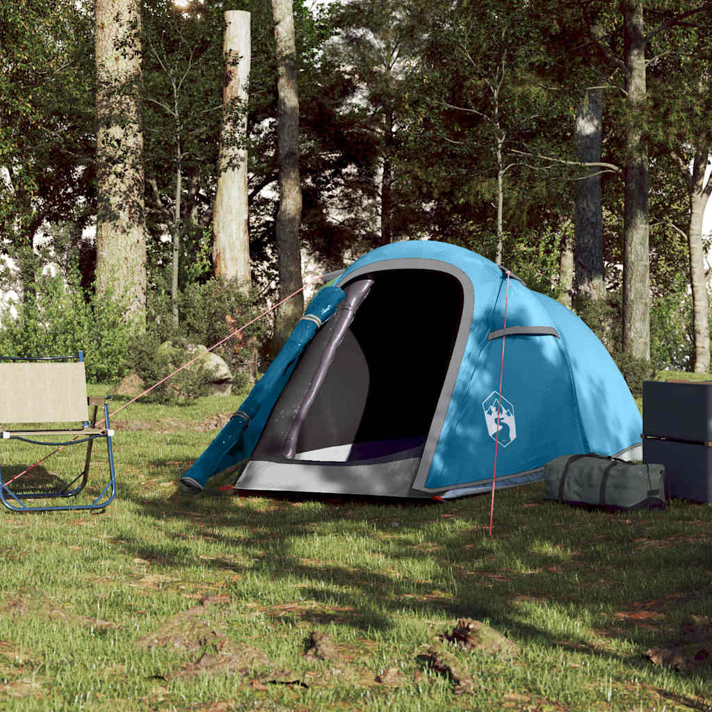 Tente tunnel VidaXL 2 personnes imperméable bleu