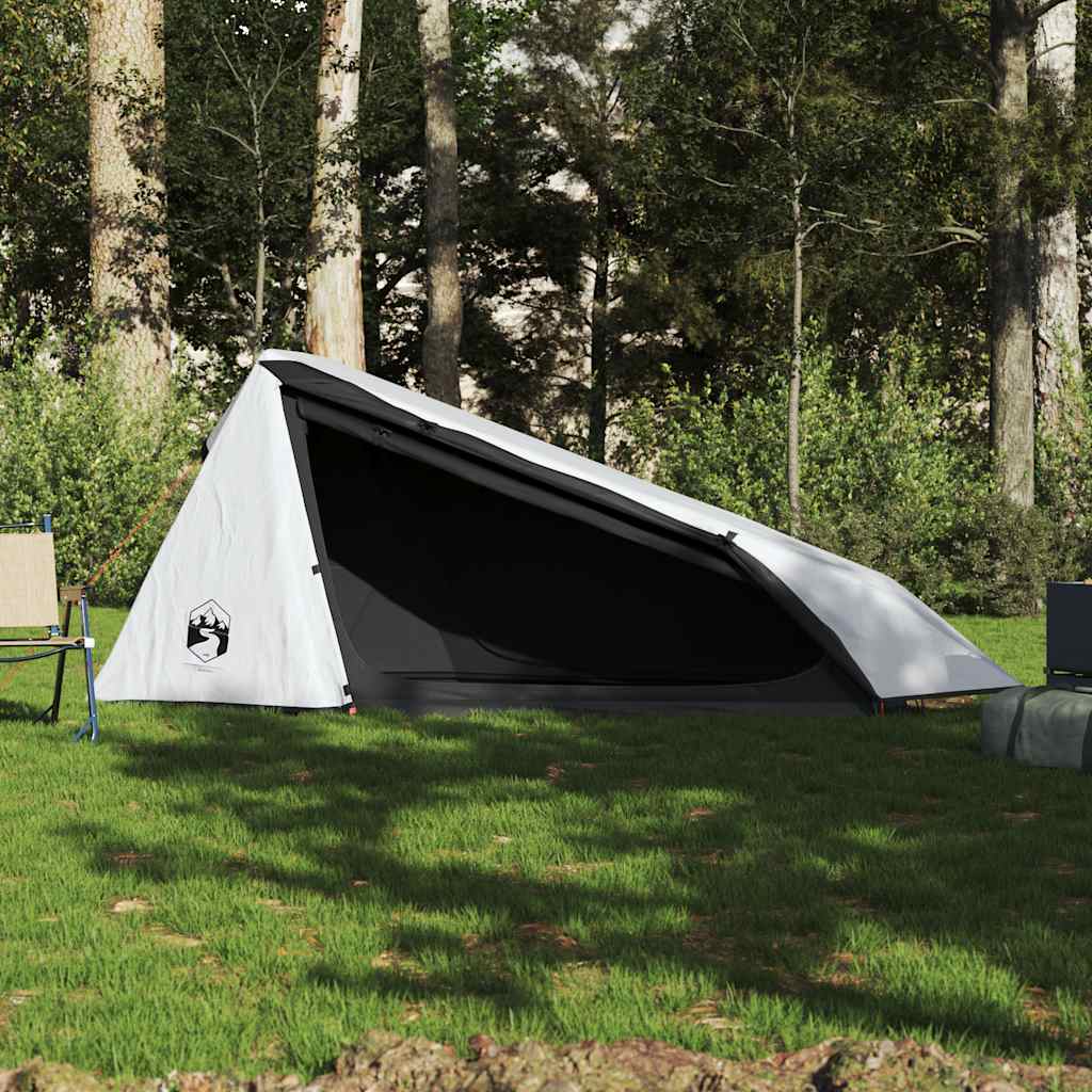 VidaXL tente tunnel 1 personne imperméable tissu occultant blanc