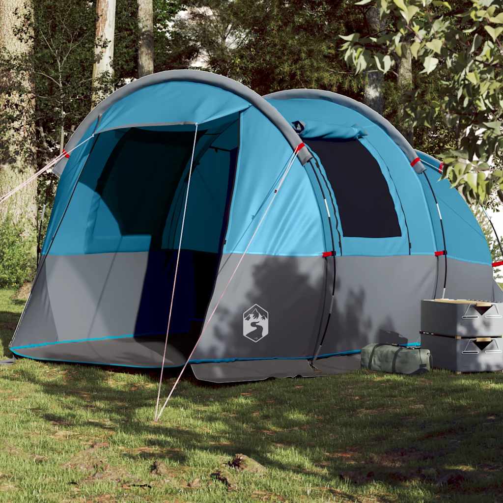 Tente tunnel VidaXL 4 personnes imperméable bleue