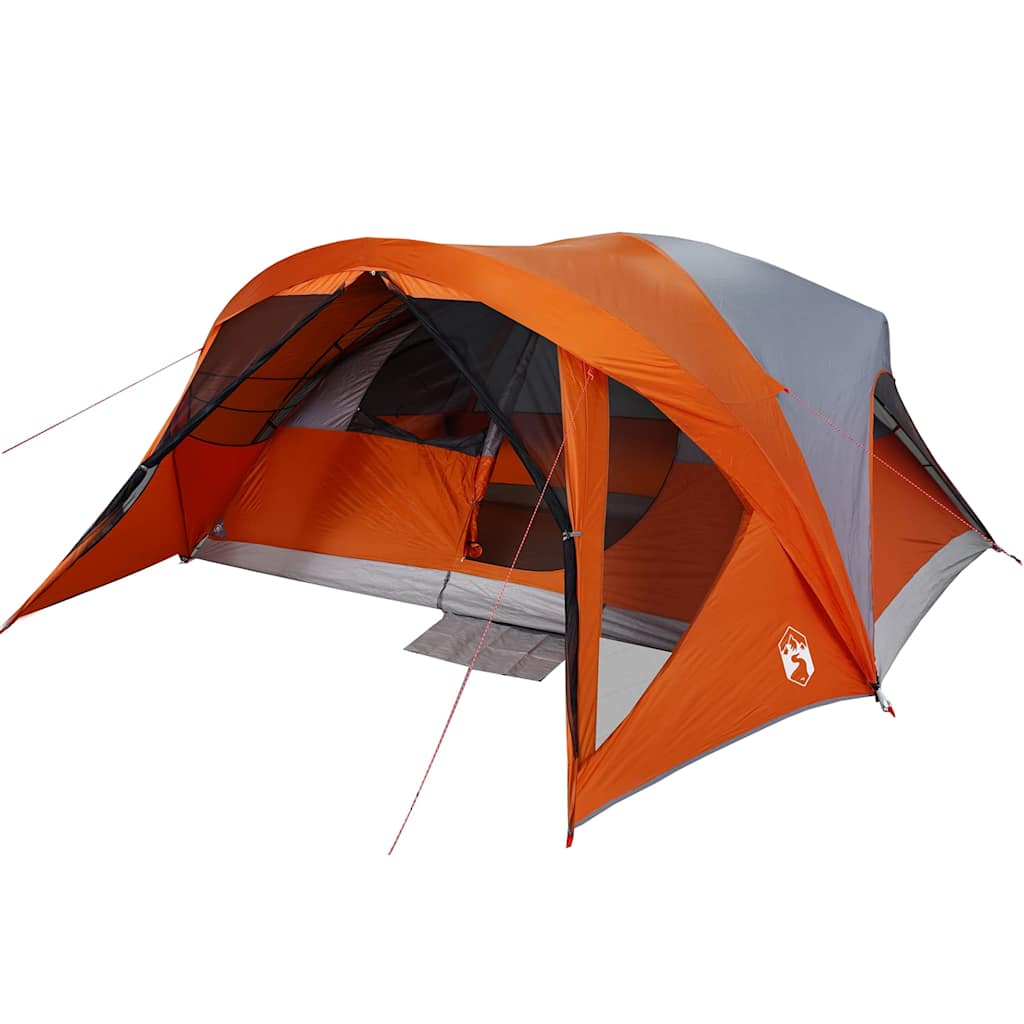 Tente familiale VidaXL 6 personnes imperméable gris et orange