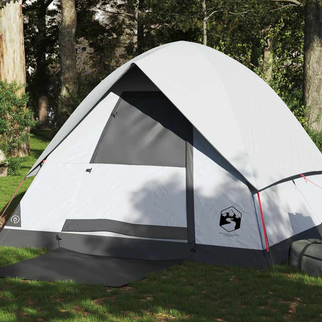 Tente dôme Vidaxl 4 personnes tissu occultant imperméable blanc