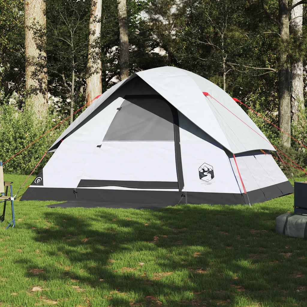 Tente dôme Vidaxl 6 personnes tissu occultant imperméable blanc