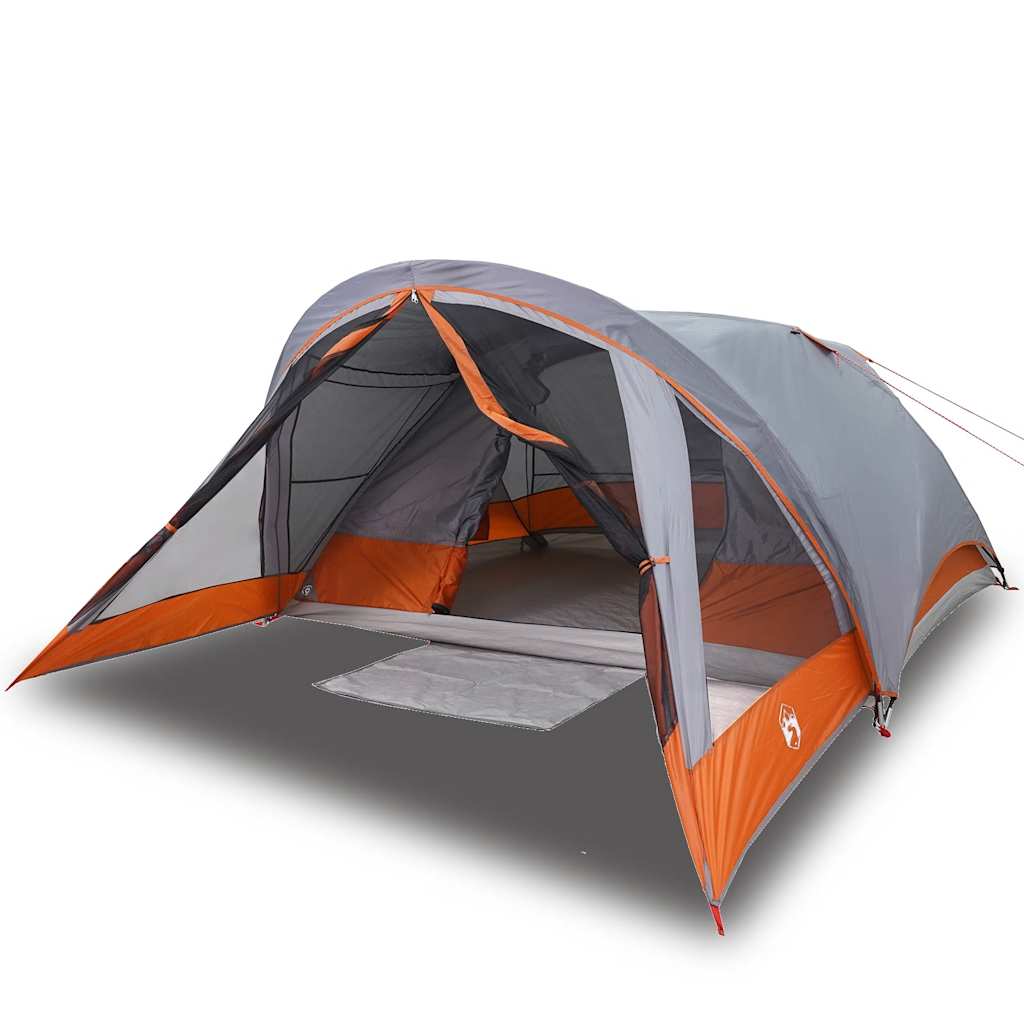 Tente VidaXL 4 personnes imperméable gris et orange
