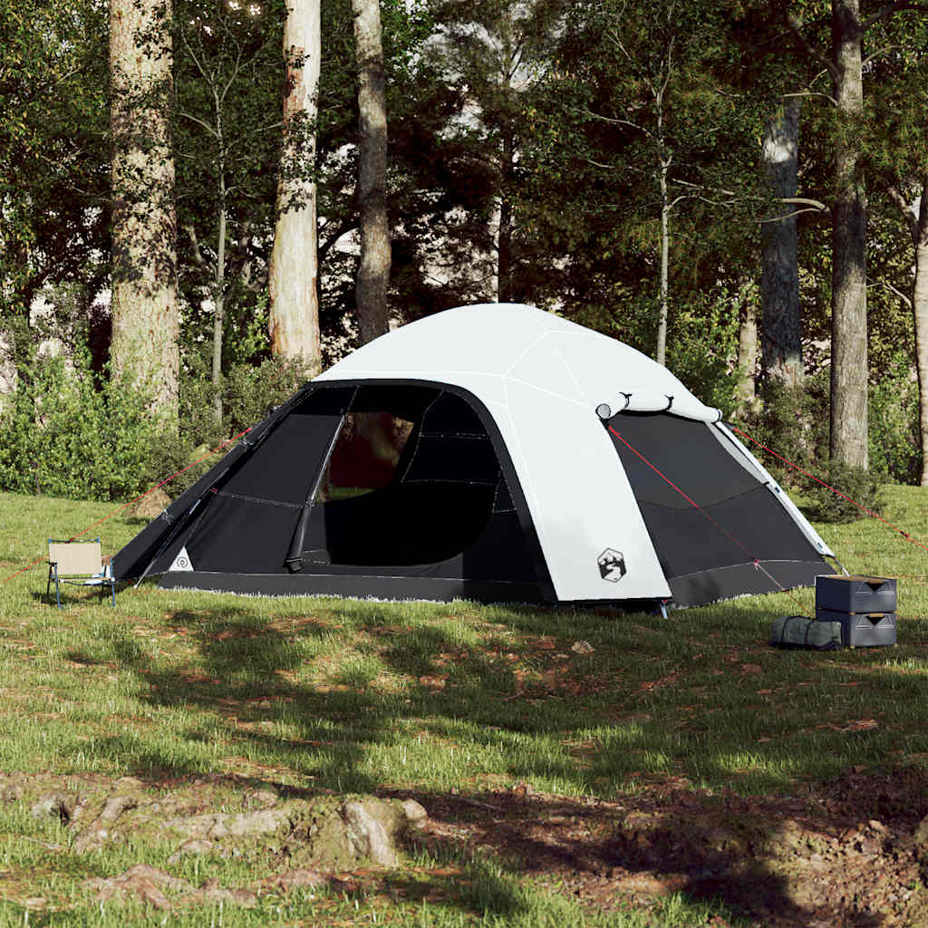 Tente dôme Vidaxl 6 personnes tissu occultant imperméable blanc
