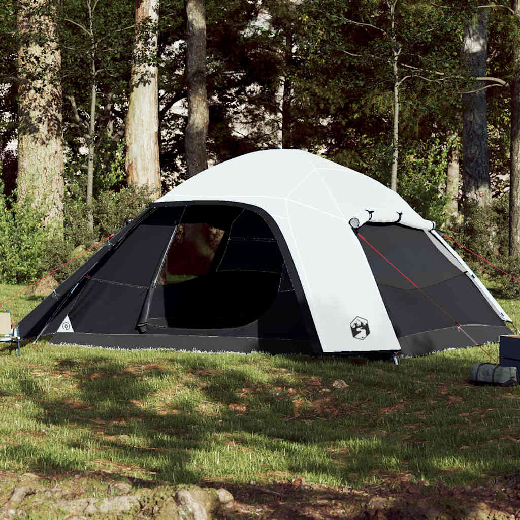 Tente dôme Vidaxl 6 personnes tissu occultant imperméable blanc