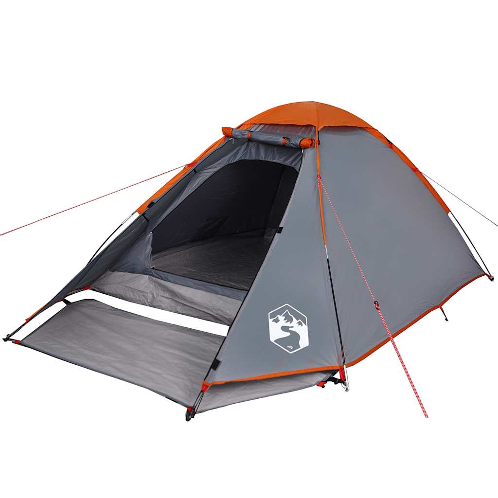 Tente dôme Vidaxx 2 personnes imperméable gris et orange