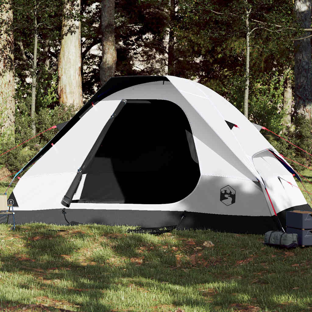 Tente dôme Vidaxl 6 personnes tissu occultant imperméable blanc