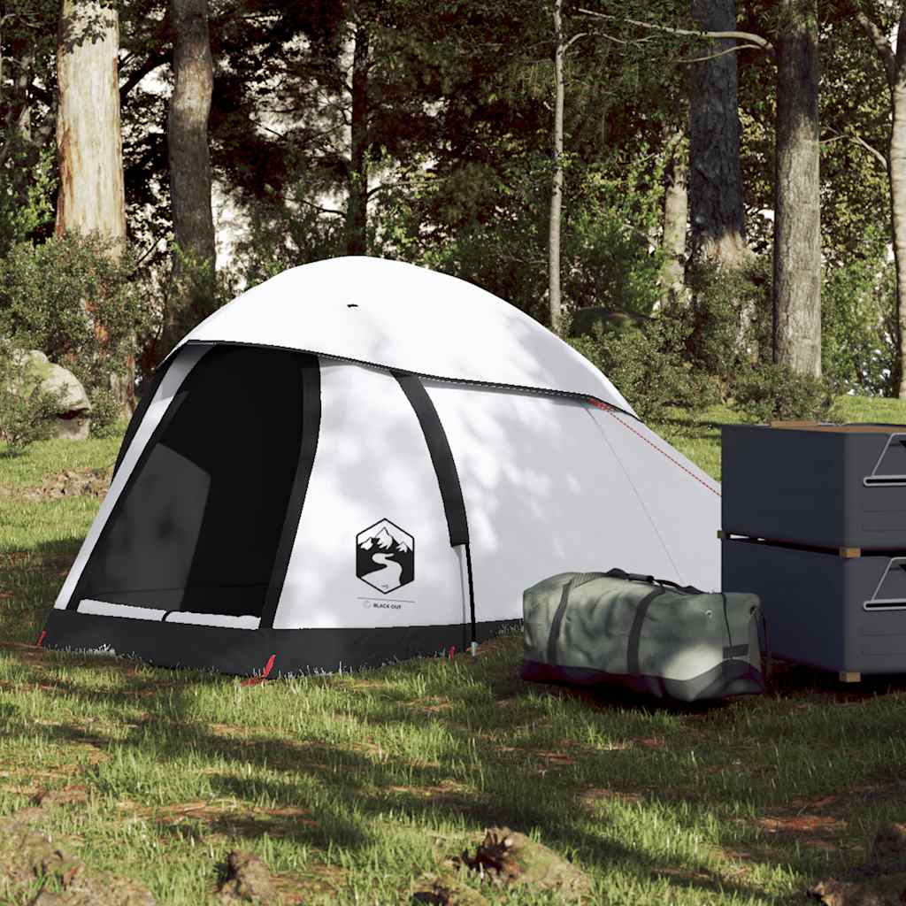Vidaxl tente dôme 1 personne imperméable tissu occultant blanc