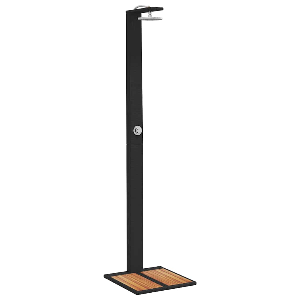 Vidaxx douche extérieure 50x55x224 cm poly rotin et bois d'acacia noir