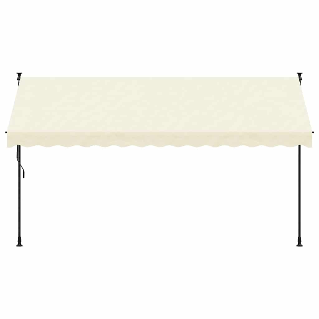 VidaXL Auvent extensible 350x150 cm tissu et acier couleur crème