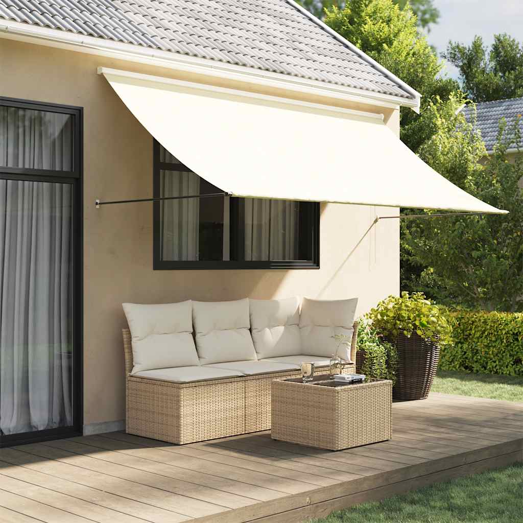 Auvent extensible Vidaxx 300x150 cm tissu et acier couleur crème