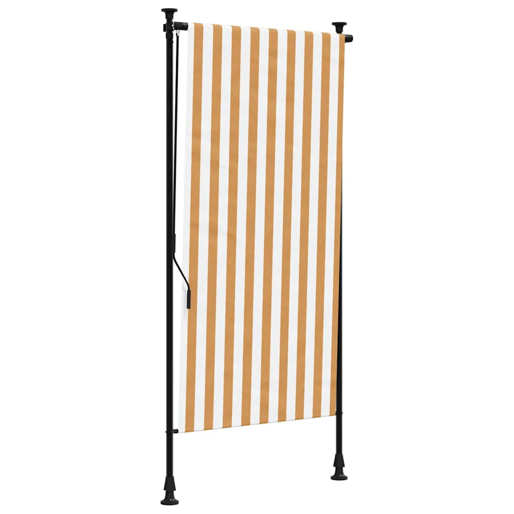 Vidaxxl store enrouleur extérieur 100x270 cm tissu et acier orange et blanc