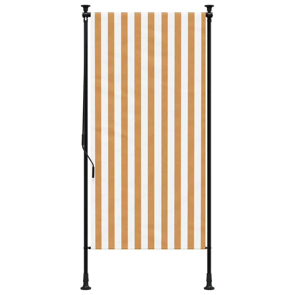 Vidaxxl store enrouleur extérieur 120x270 cm tissu et acier orange et blanc