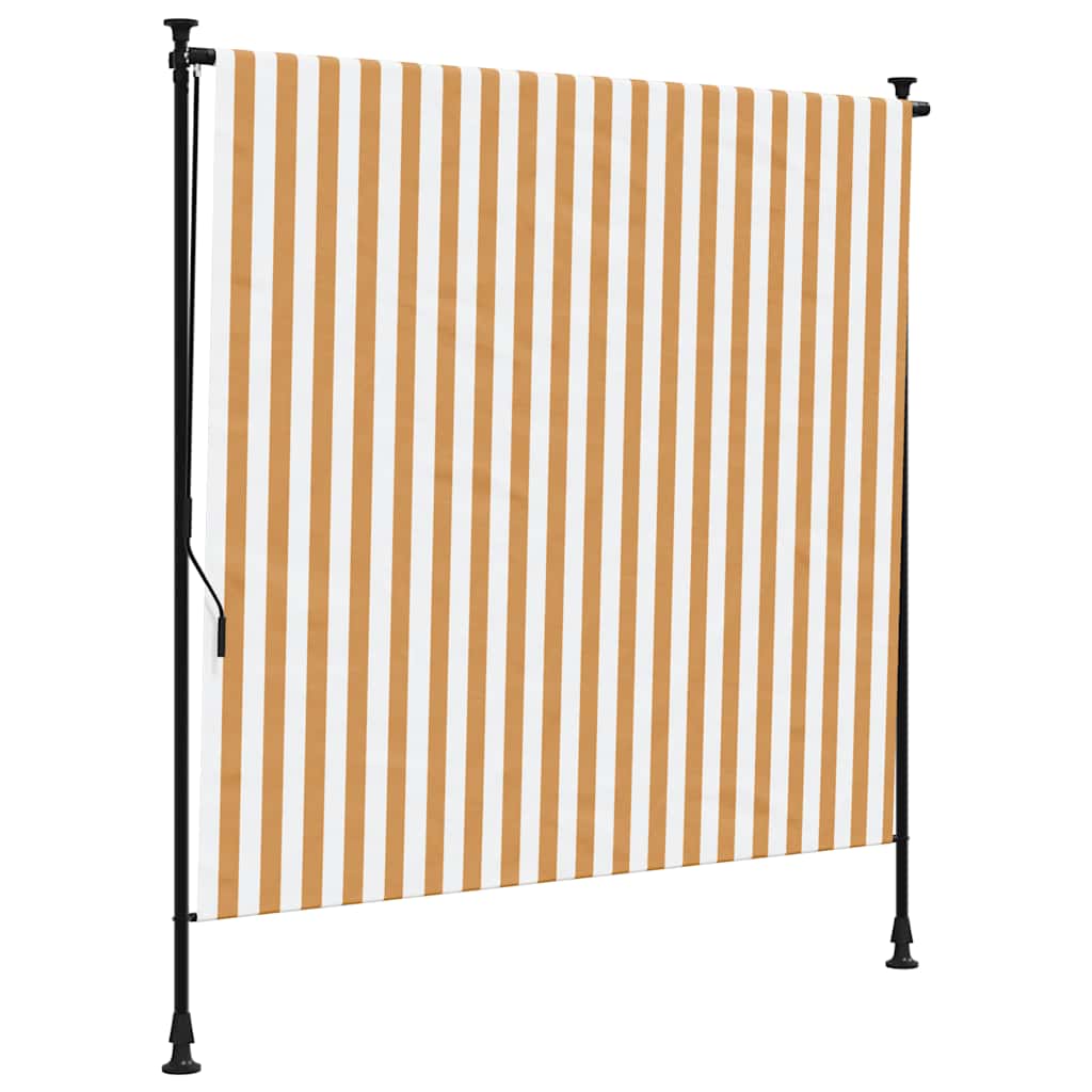 Vidaxxl store enrouleur extérieur 150x270 cm tissu et acier orange et blanc
