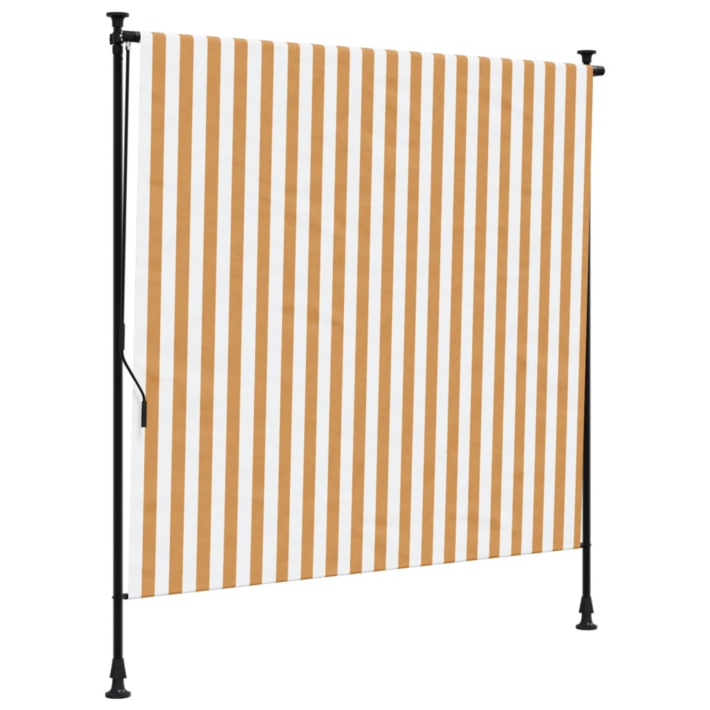 Vidaxxl store enrouleur extérieur 200x270 cm tissu et acier orange et blanc