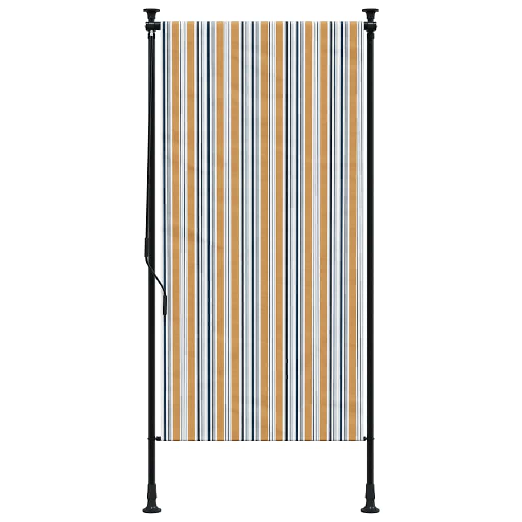 Vidaxxl store enrouleur extérieur 100x270 cm tissu et acier jaune et blanc