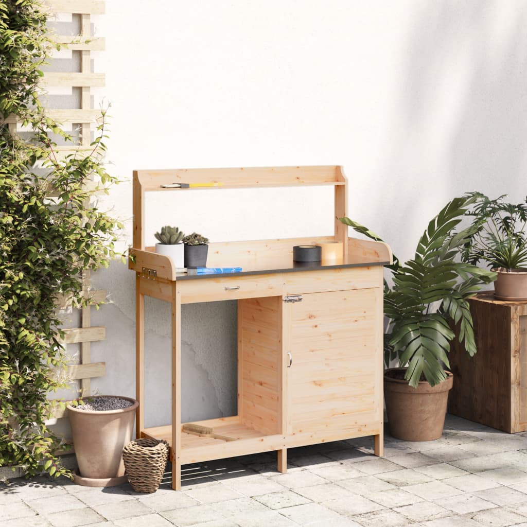 Vidaxx table d'empotage avec placard 110,5x45x124,5 cm en bois de pin massif