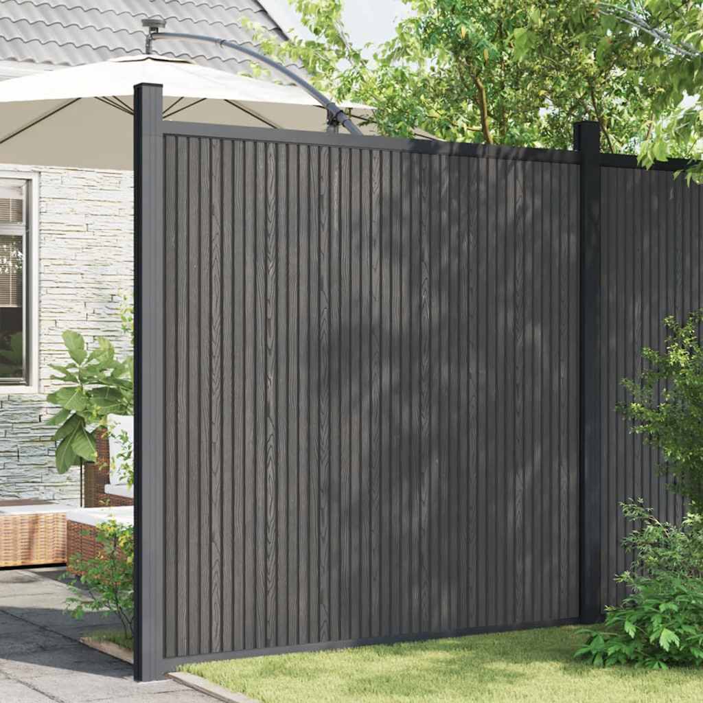 Vidaxxl panneau de clôture 173x186 cm hkc gris