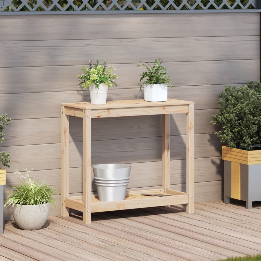 Vidaxx table d'empotage avec étagère 82,5x35x75 cm en bois de pin massif