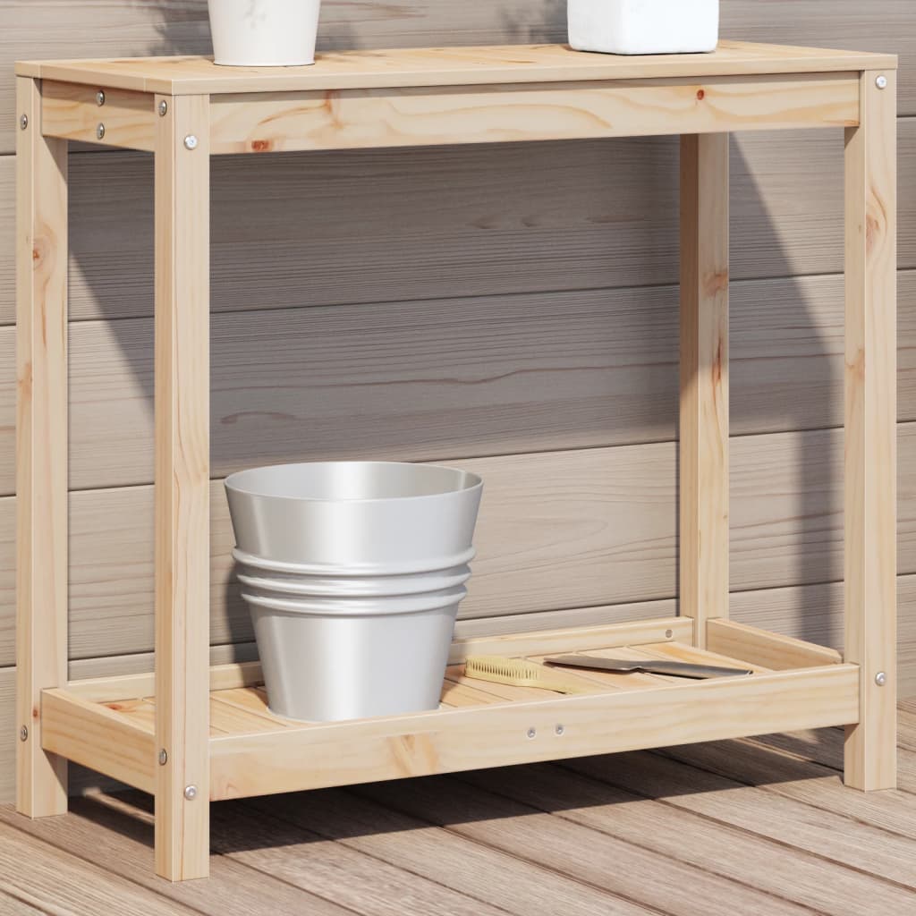 Vidaxx table d'empotage avec étagère 82,5x35x75 cm en bois de pin massif
