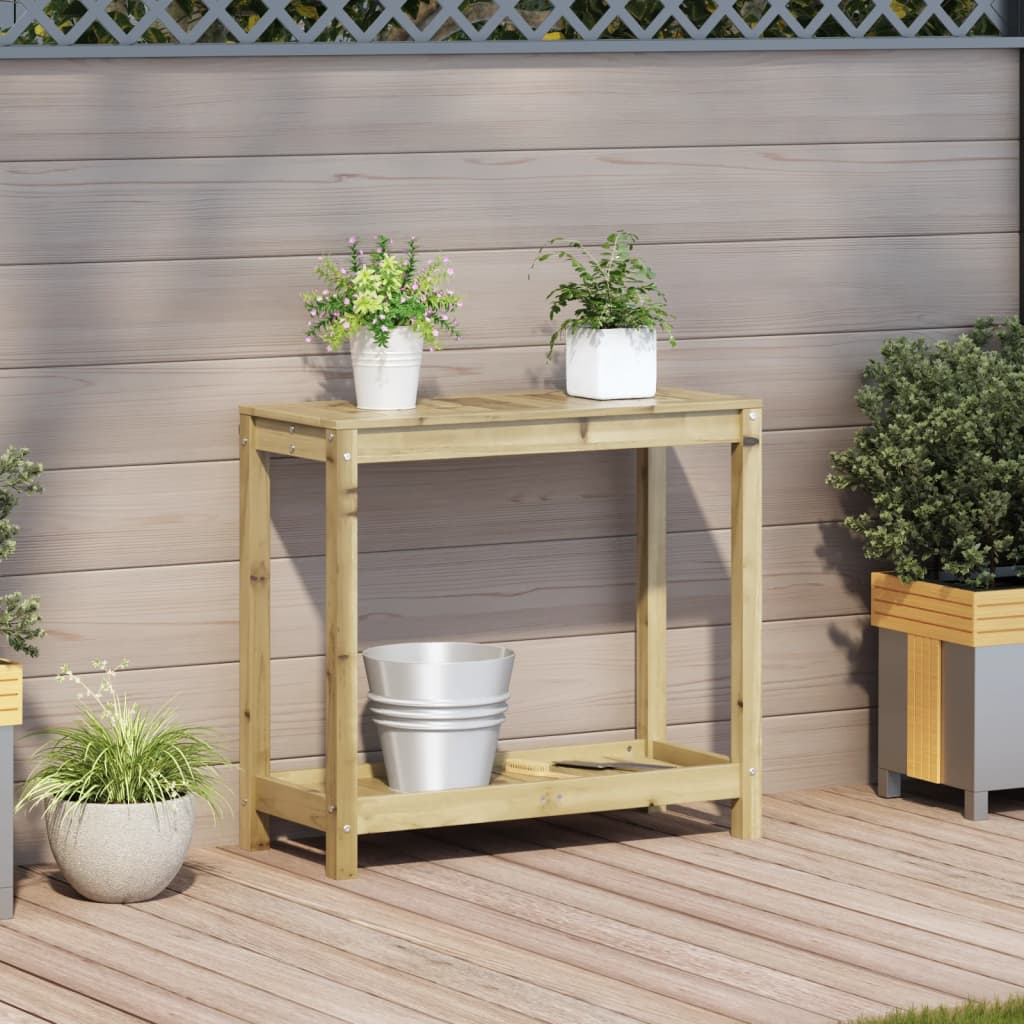 Vidaxx table d'empotage avec étagère 82,5x35x75 cm bois de pin imprégné