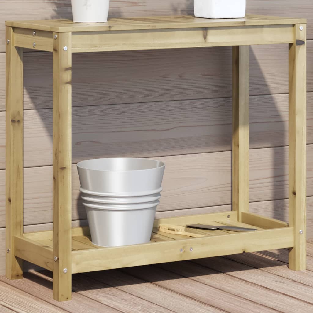 Vidaxx table d'empotage avec étagère 82,5x35x75 cm bois de pin imprégné