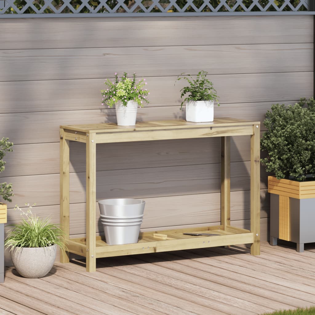 VidaXL Table d'empotage avec étagère 108x35x75 cm Pin imprégné